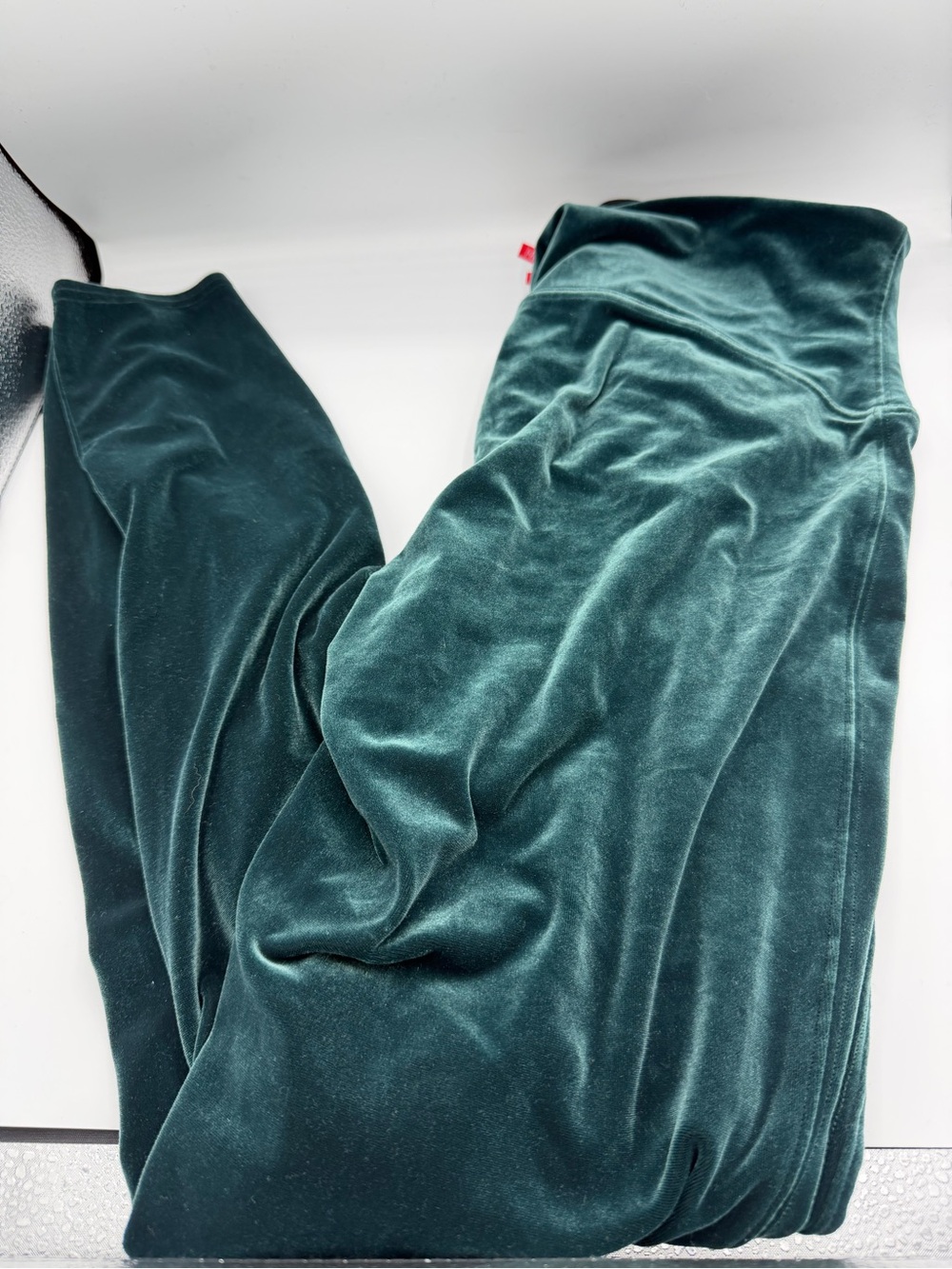 SPANX Velvet Leggings 1X Emerald Green High Rise Shaping Pants